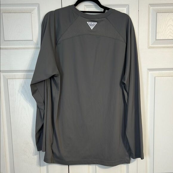 Columbia Large Gray Long Sleeve Fishing Omni Freeze Wicking T-Shirt Cooling - Picture 9 of 10